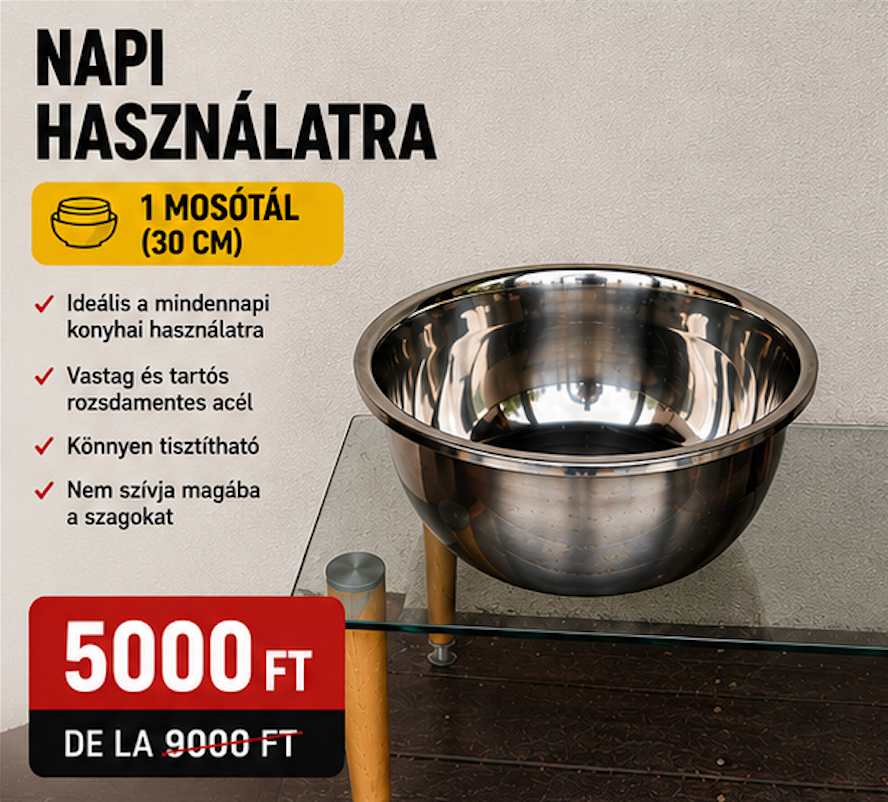Prémium rozsdamentes acél tál készlet – tartós, praktikus, hosszú évekre