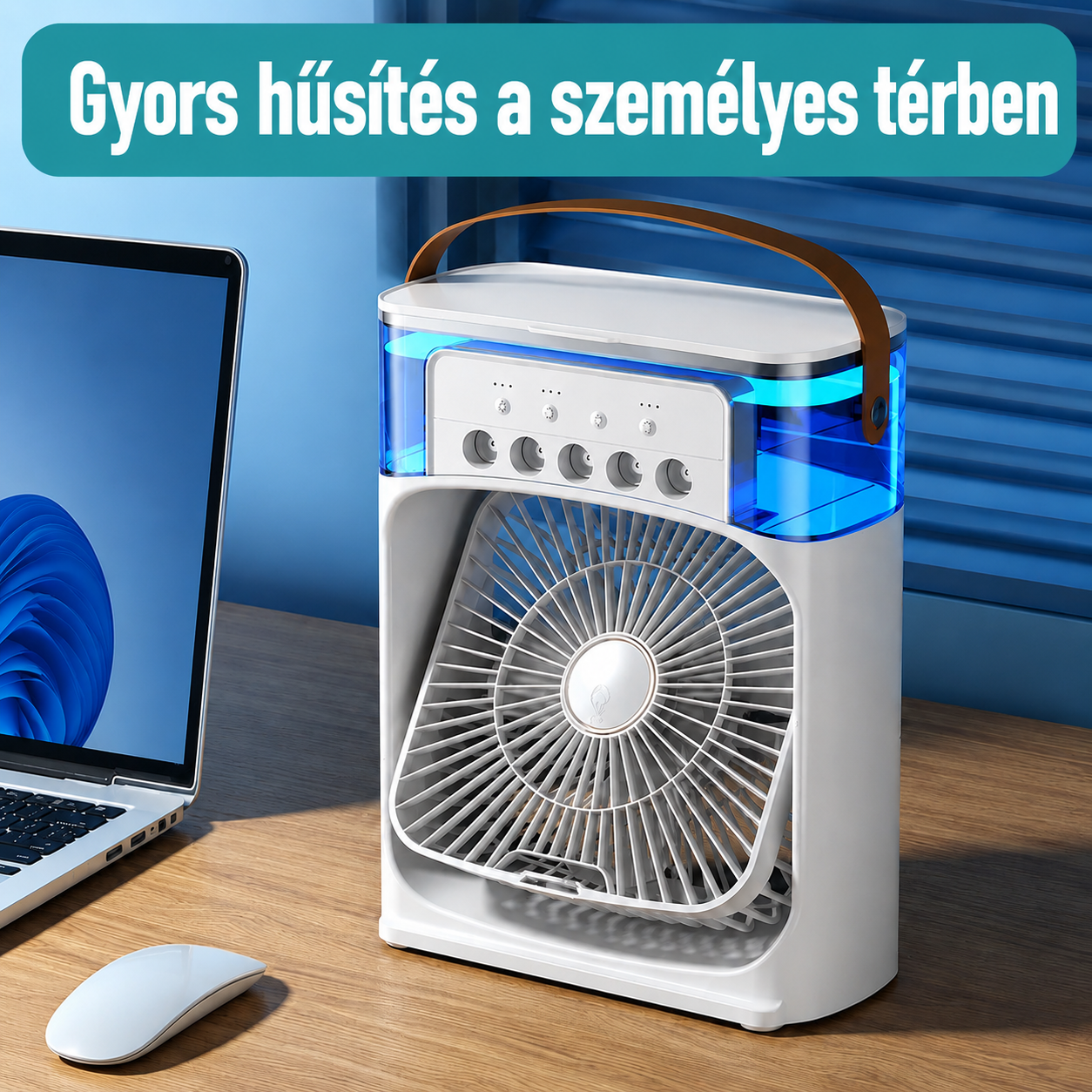 Mini léghűtő USB 3 sebességgel, aromaterápiával és permetezéssel – ideális irodába és hálószobába