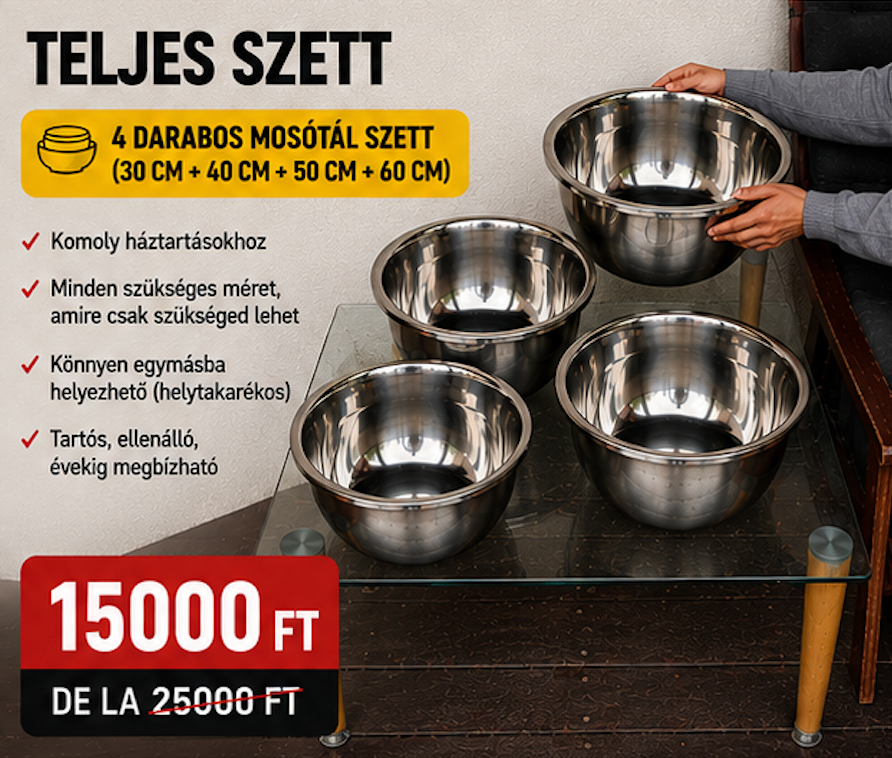 Prémium rozsdamentes acél tál készlet – tartós, praktikus, hosszú évekre