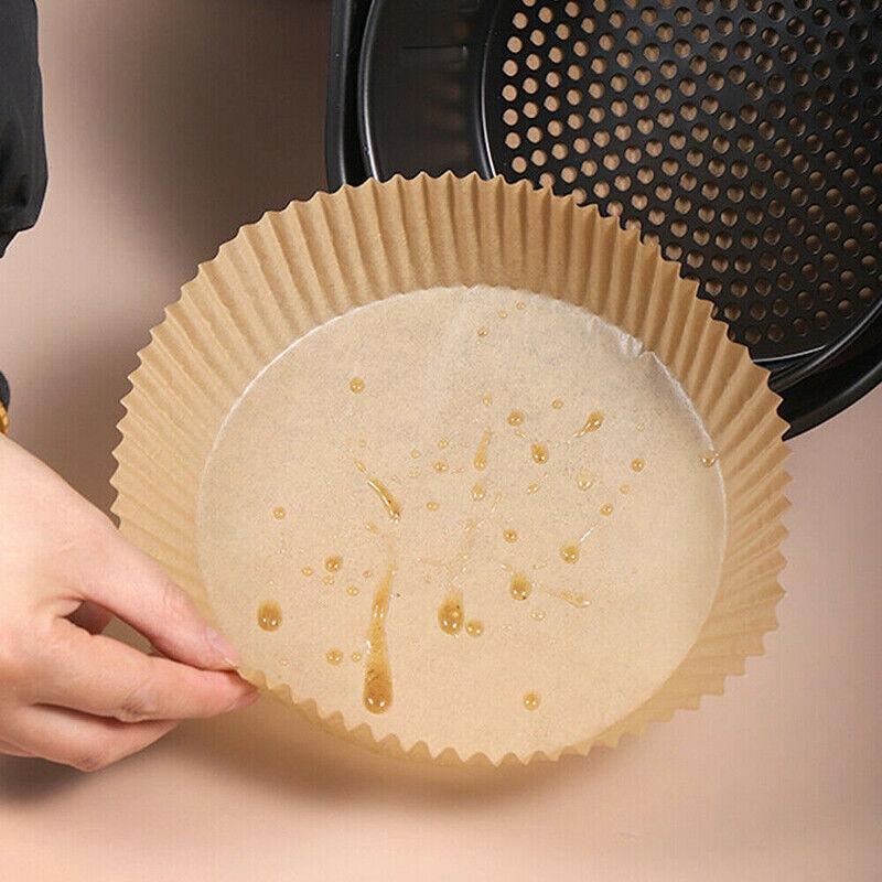 Tapadásmentes Papír Air Fryerhez – Kerek, 50 db, Tisztítás Nélkül